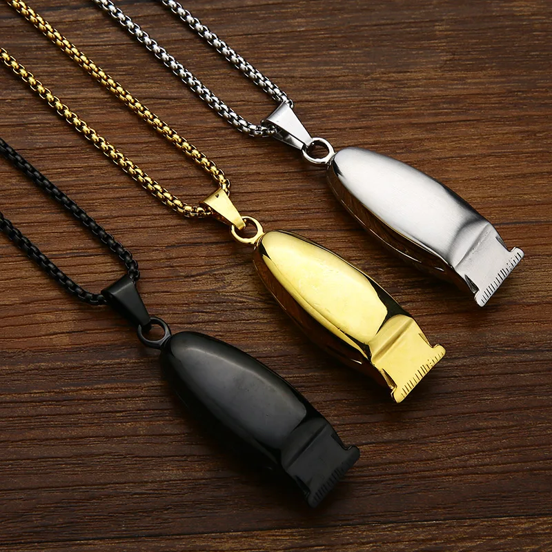 Valily Jewelry Mens Necklace Shaver Pendant Solid Razor for Men Stainless Steel Unique Design in Shaving Beard |