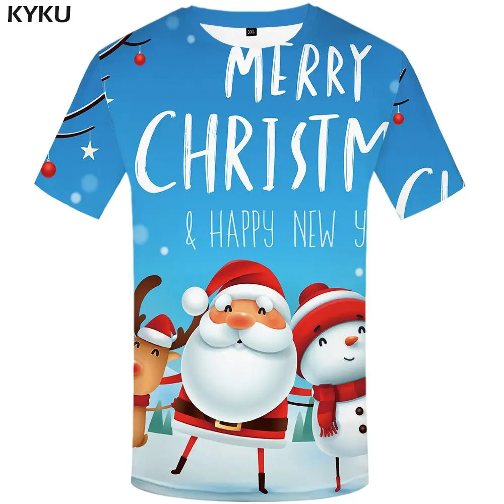 3d t shirt 16 Забавная футболка s футболки с рождественским узором мужские рождественские футболки Повседневная футболка с Санта Клаусом вечерние футболки с 3d принтом снеговика с коротким рукавом - Цвет: 3d t shirt 16