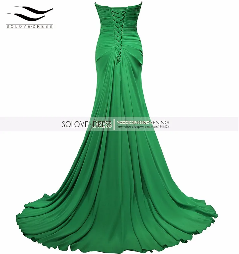 Solovedress, шифоновое длинное платье, реальные фотографии, с бисером, ТРАПЕЦИЕВИДНОЕ, милое, вечернее платье, плиссированное, элегантное, Vestidos De fiesta SLE000