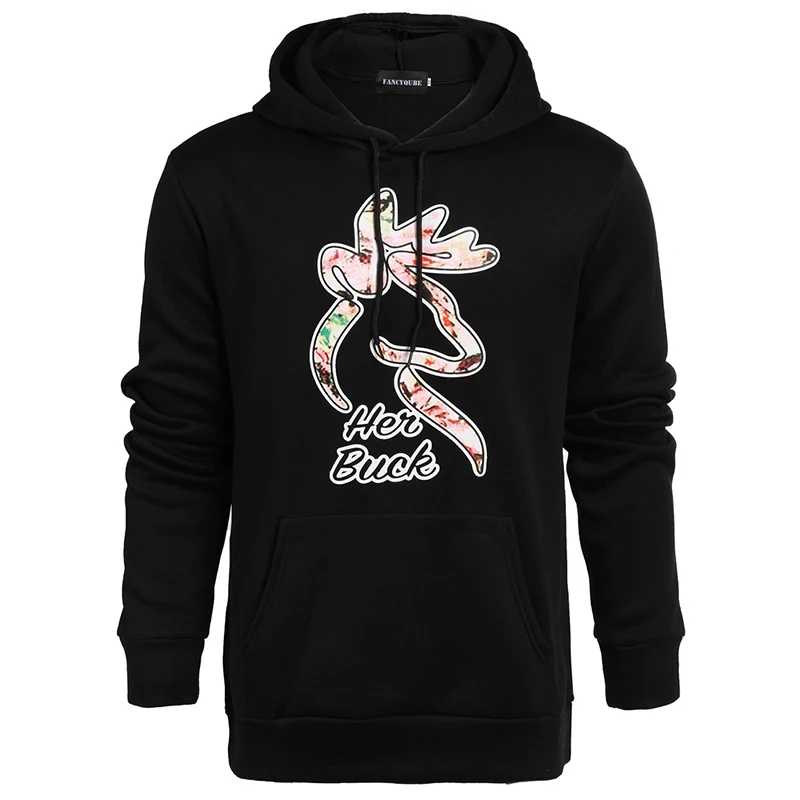 

Women Men Fashion Lovers' Couple Casual Loose Long Sleeve Sweatshirt Letters Printing Hooded Pullovers Tops Coat