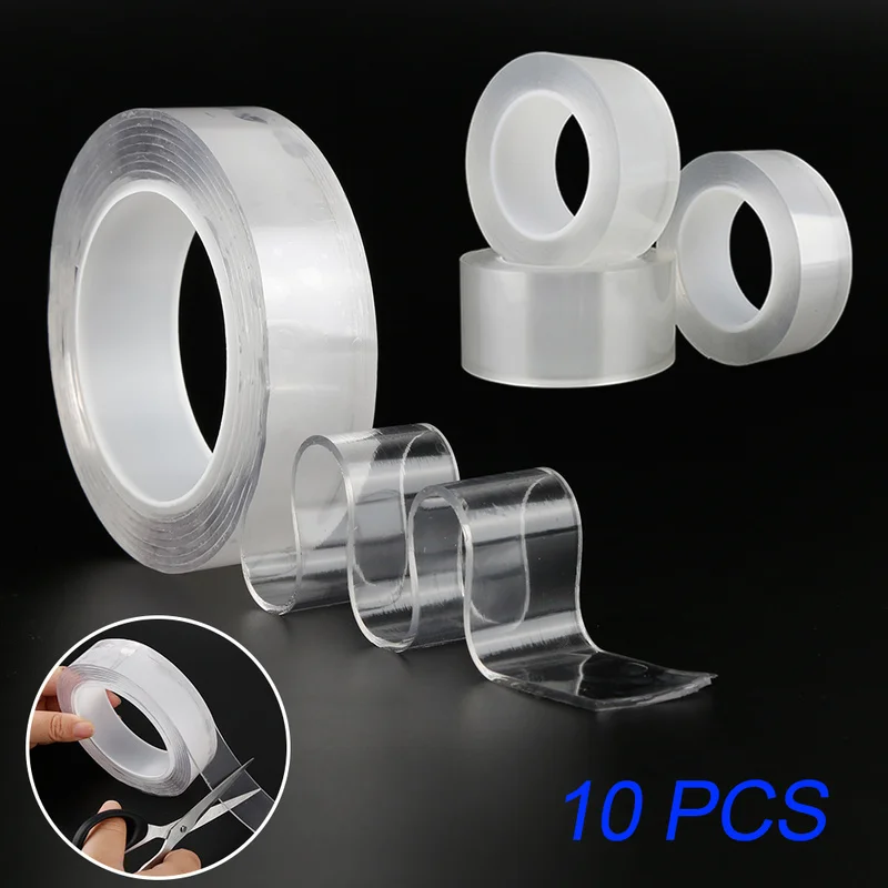 1m/2m/3m/5m Multifunctional transparent Double-Sided Adhesive Nano Tape Traceless Washable Removable Tapes Gel Grip Sticker |
