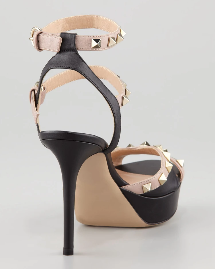 Очаровательный Заклепки Простые Женщины Сандалии Открытым Носком Лодыжки Ремни