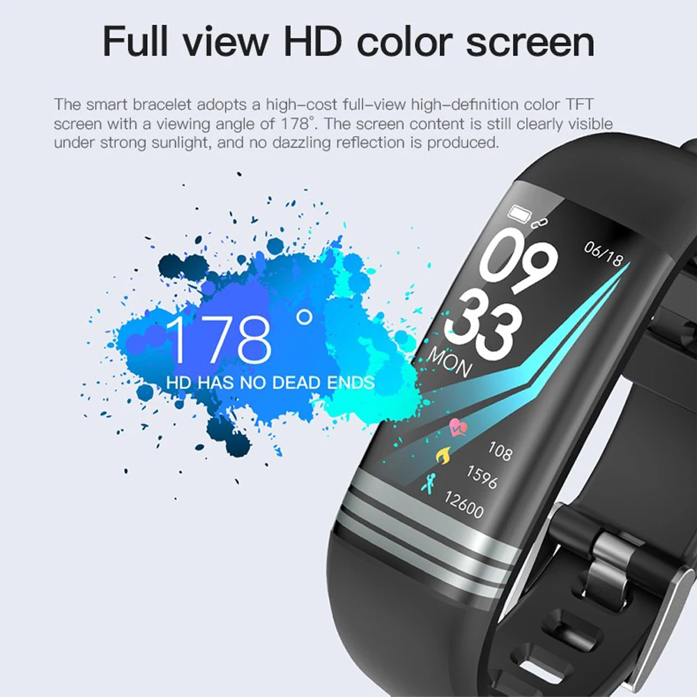 Фитнес Браслет Смарт Шагомер умный Heart Rate Monitor IP67 Водонепроницаемый активности