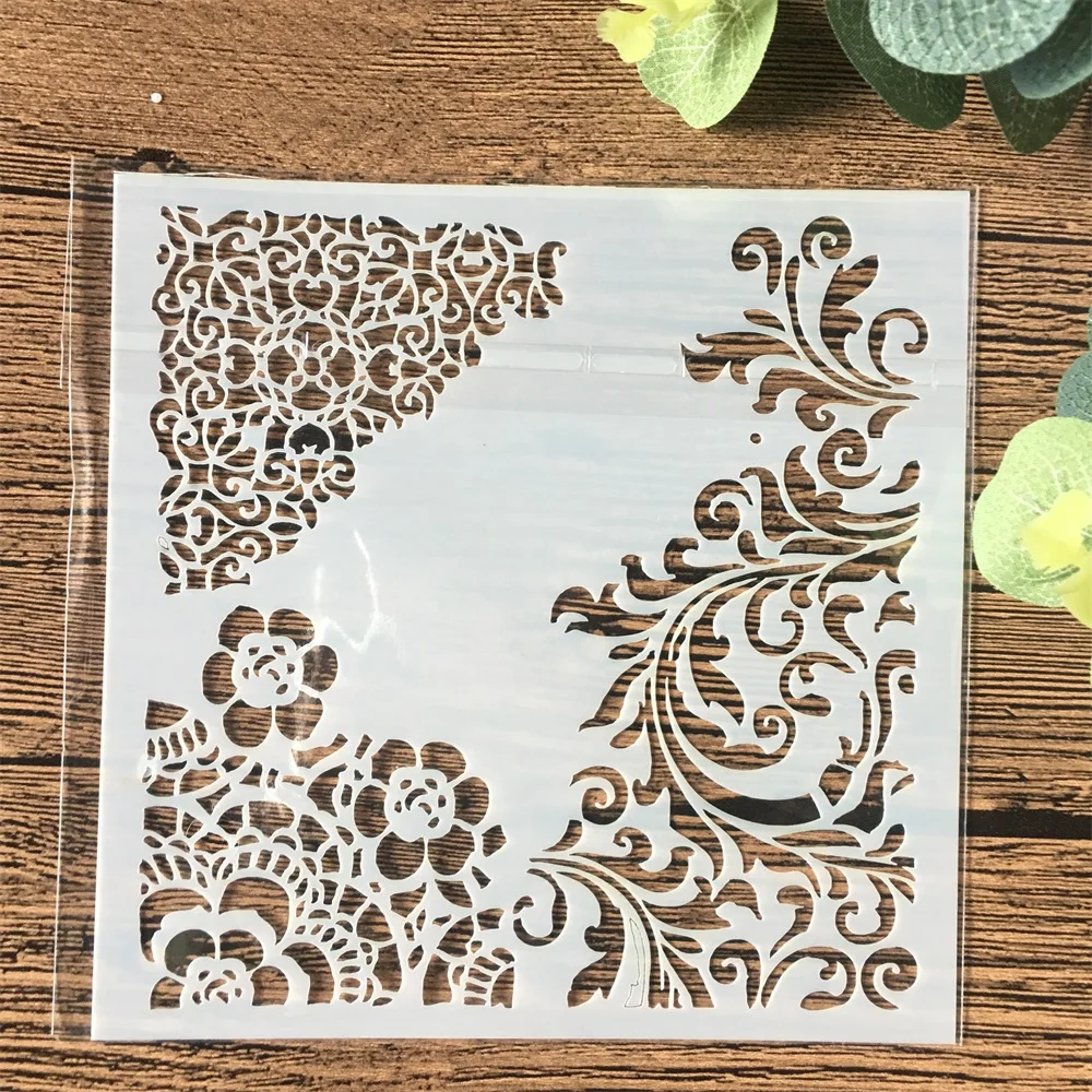 13 см цветок сливы Frame DIY Craft наслоения Трафареты настенная живопись штампованная