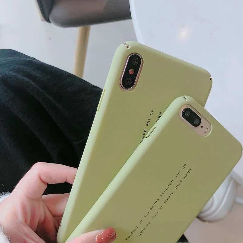 Japanese matcha tea green Simple letter Retro phone case for coque iPhone 7 plus 8 6s matte iphone cover X XR XS | Мобильные