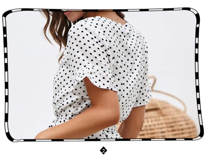 SINRGAN Короткое платье в горошек Женщины Повседневные мини-платья Bodycon с поясом V-образным вырезом Летнее вечернее платье для девочек