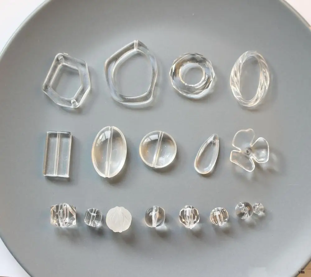 Новые 50 шт./лот прозрачные геометрические овальные/круглые/цветы/акриловые