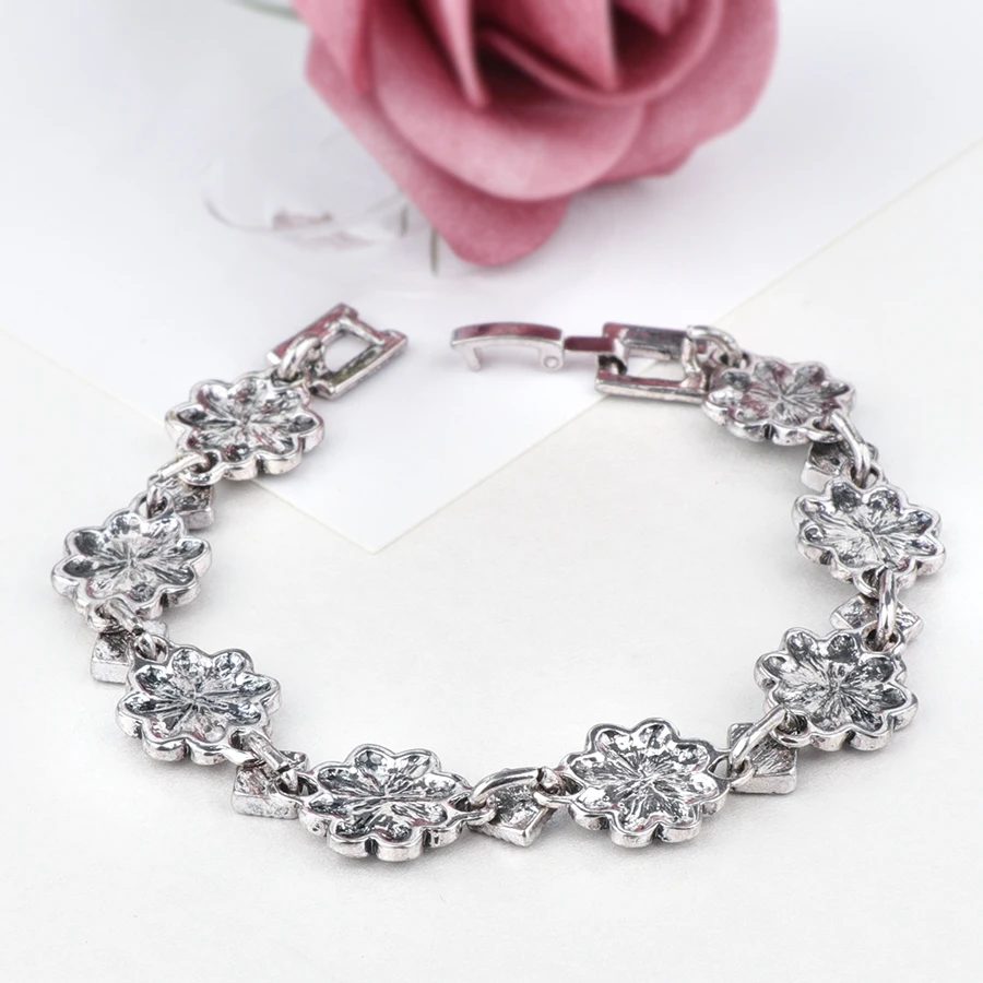 Модный браслет Kinel из Индии для женщин подарок серебристый цвет зеленый смолы