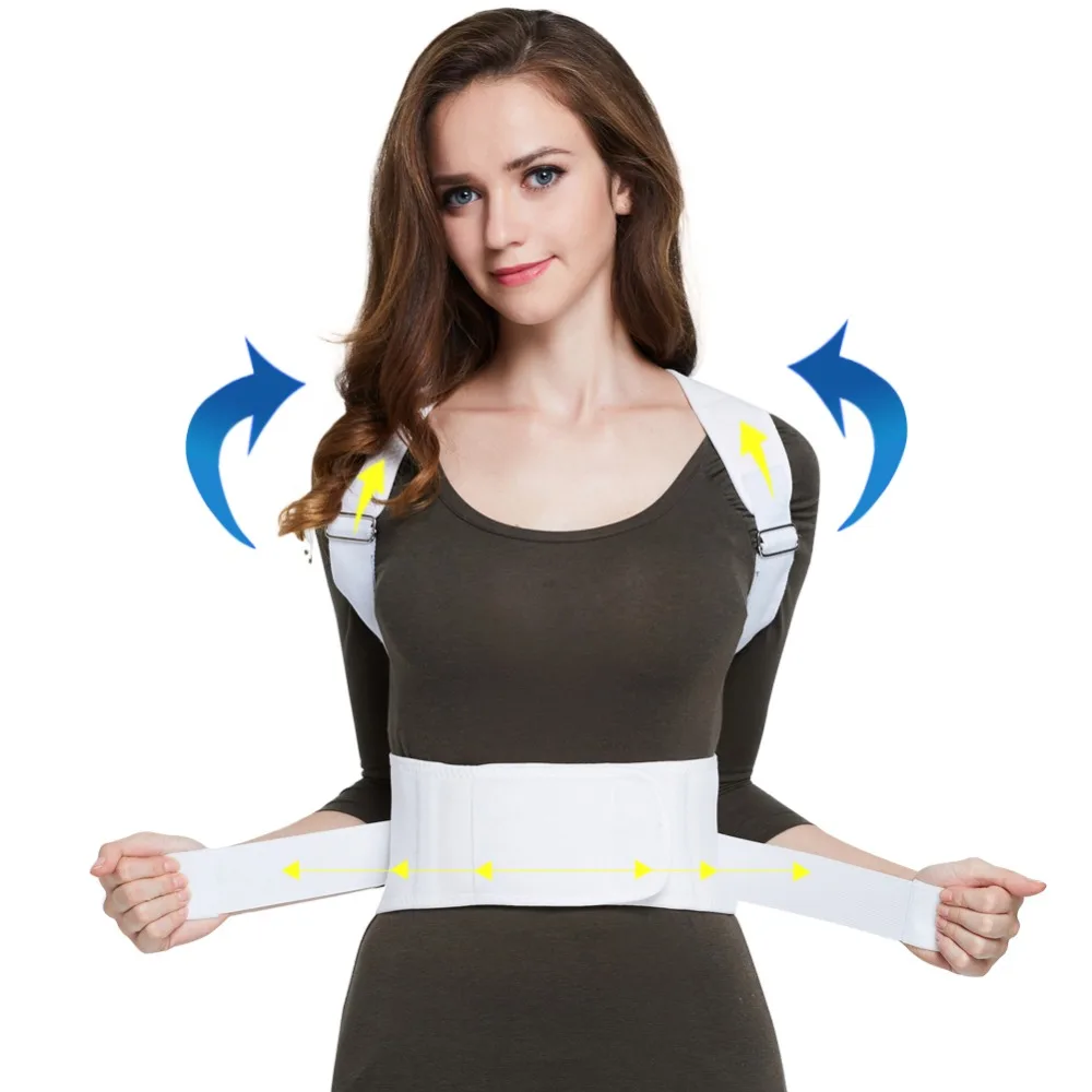 

HEYME Adjustable Posture Corrector Back Brace Support Belt Lumbar Waist Shoulder Corset Spine Support Posture Correction A