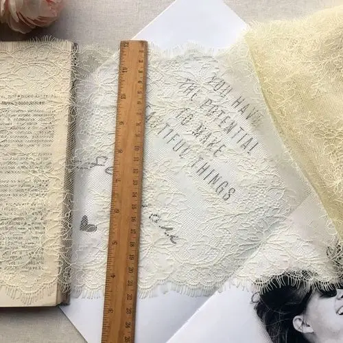 Beige yellow Многоцветный ресниц кружевная ткань Tirm, ручная работа по шитью аксессуары, свадебные платья, украшения дома Материалы 24 см, RS1830 - Цвет: Beige yellow