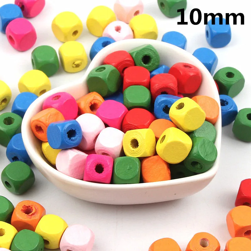 Бусины деревянные карамельных цветов для самостоятельной сборки квадратные