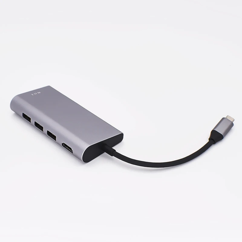 Адаптер usb Type C многопортовый адаптер HDMI выход Gigabit Ethernet SD+ Micro SD карты порты 3 usb порта для MacBook Pro samsung