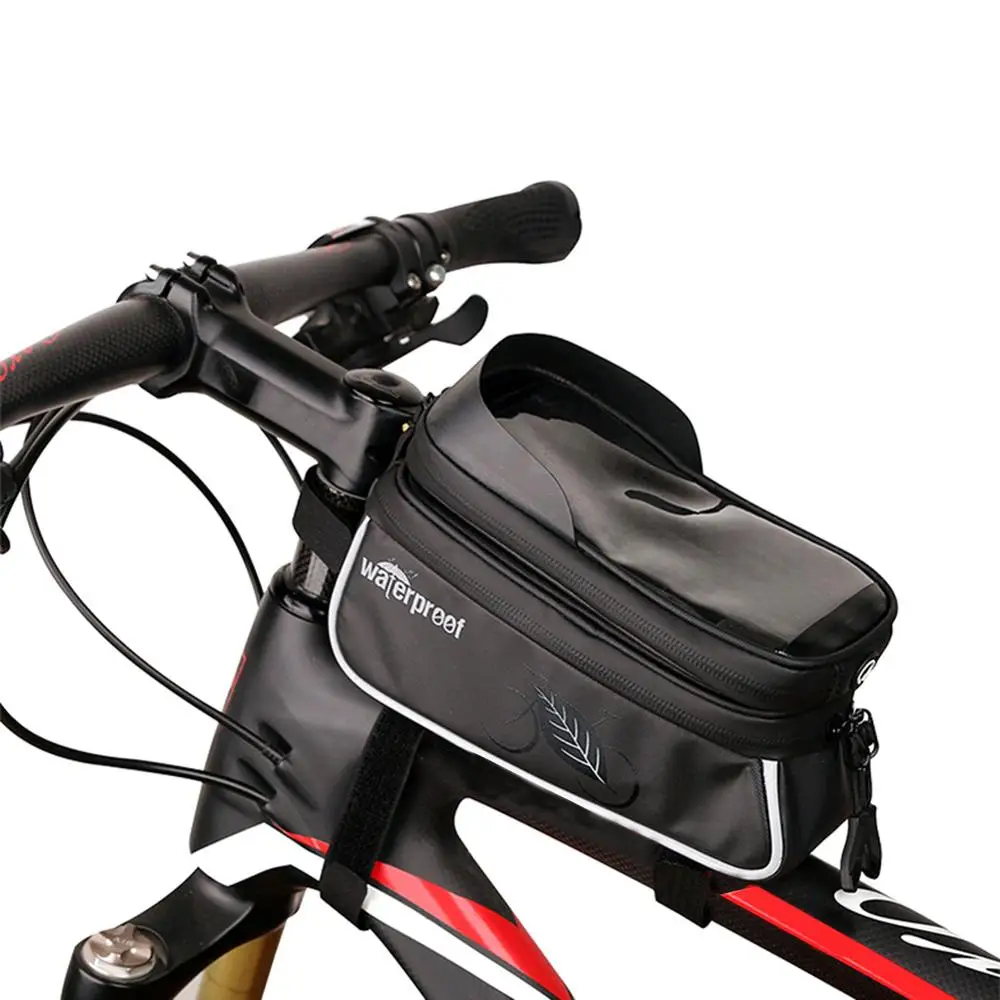 Mountain Road Bike Handlebar Bag Bicycle Cycling Waterproof Front Frame PVC Roll Top Design Pannier Basket | Спорт и развлечения