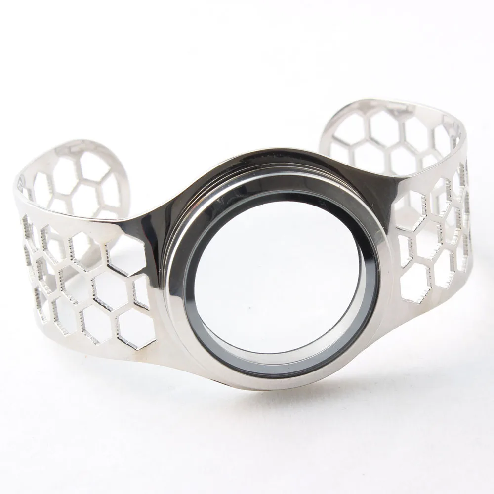 30mm Screw Stainless Steel Floating Locket Bangles Memory Openable Bracelets For Women 5pcs | Украшения и аксессуары
