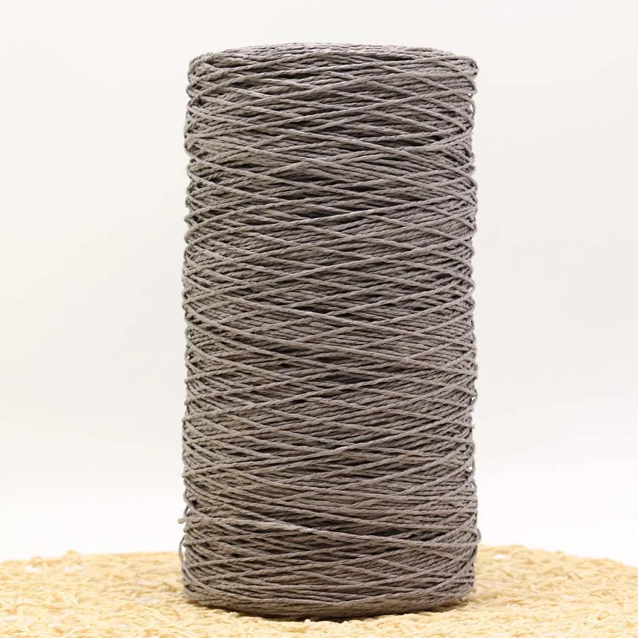dark gray 500 г/лот летние соломенные из пальмового волокна натуральные вязаные крючком вязаные шерстяные шляпы из пряжи сумки корзины пряжа для ручного вязания - Color: dark gray