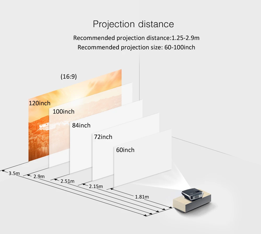 BYINTEK бренд BL126 150 дюйма HDMI USB ЖК мультимедиа цифрового дома Театр HD видео с