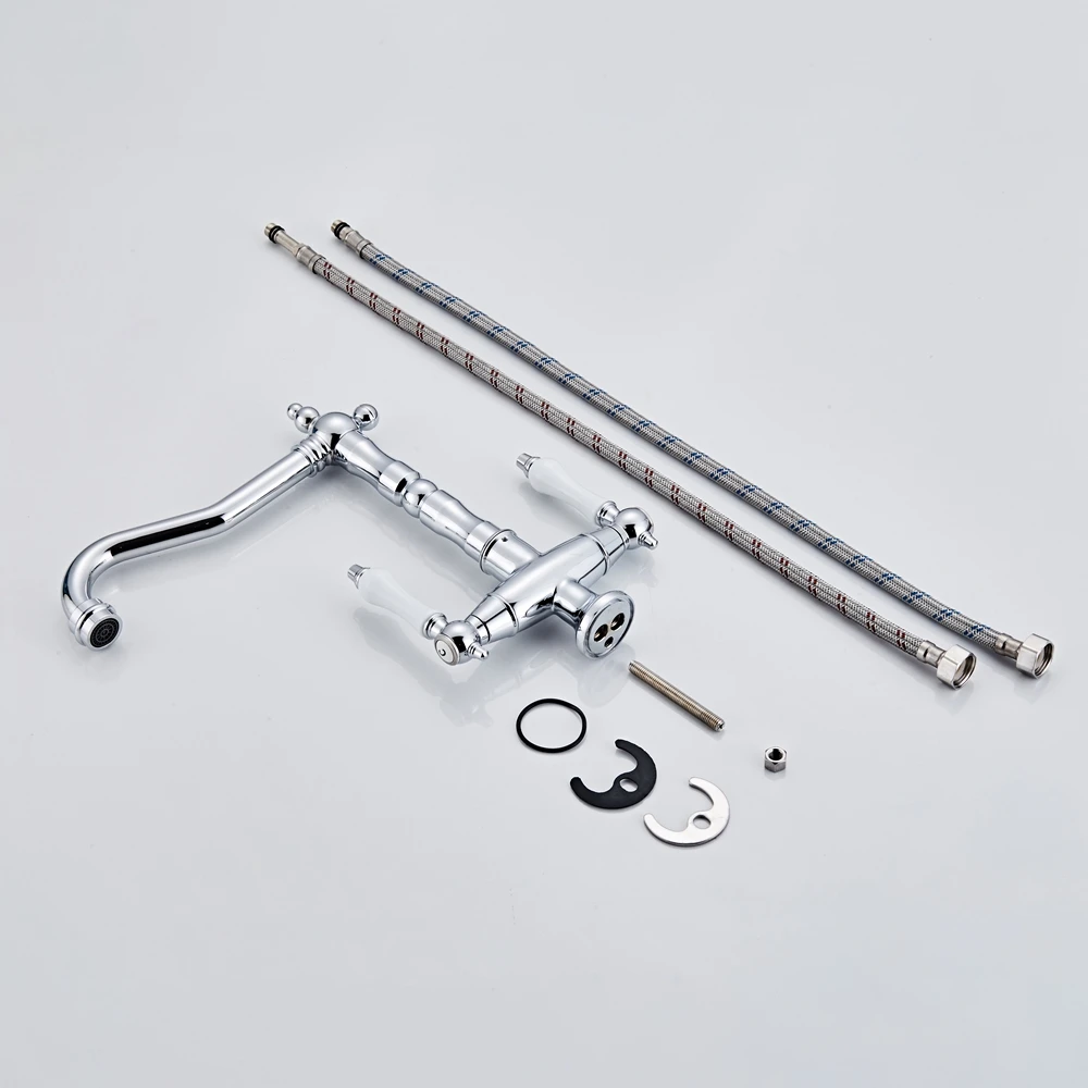 Смеситель для ванной комнаты хромированный кран холодной и горячей воды латунь