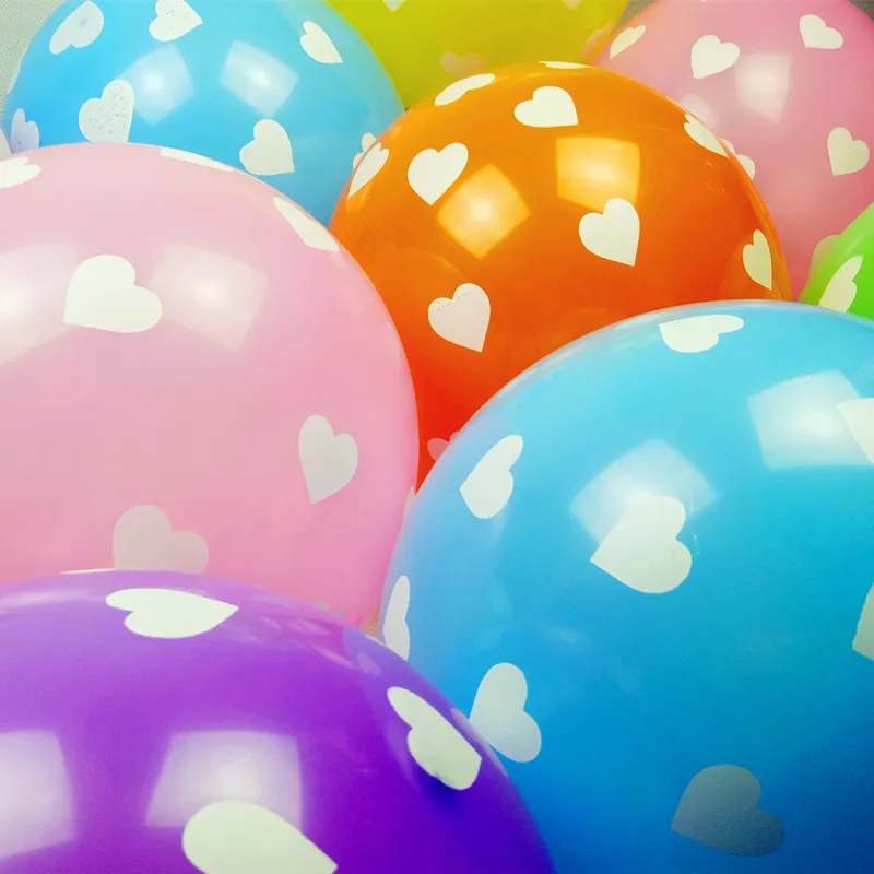 100 шт. 12 дюймов розовый шар с сердечками на День святого Валентина романтические