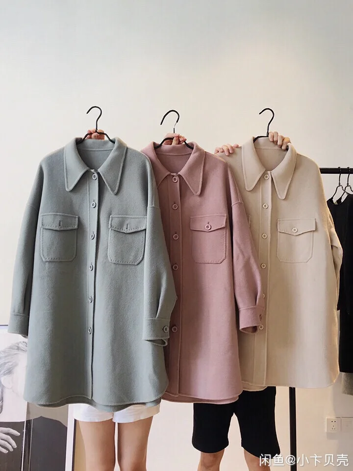 2018 осеннее женское модное шерстяное пальто с двойным лицом | Женская одежда