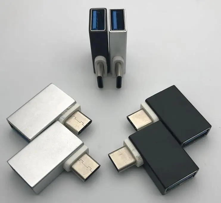 Прямоугольный переходник-конвертер OTG 90 градусов USB 3 1 типа c Мужской на 0 A женский