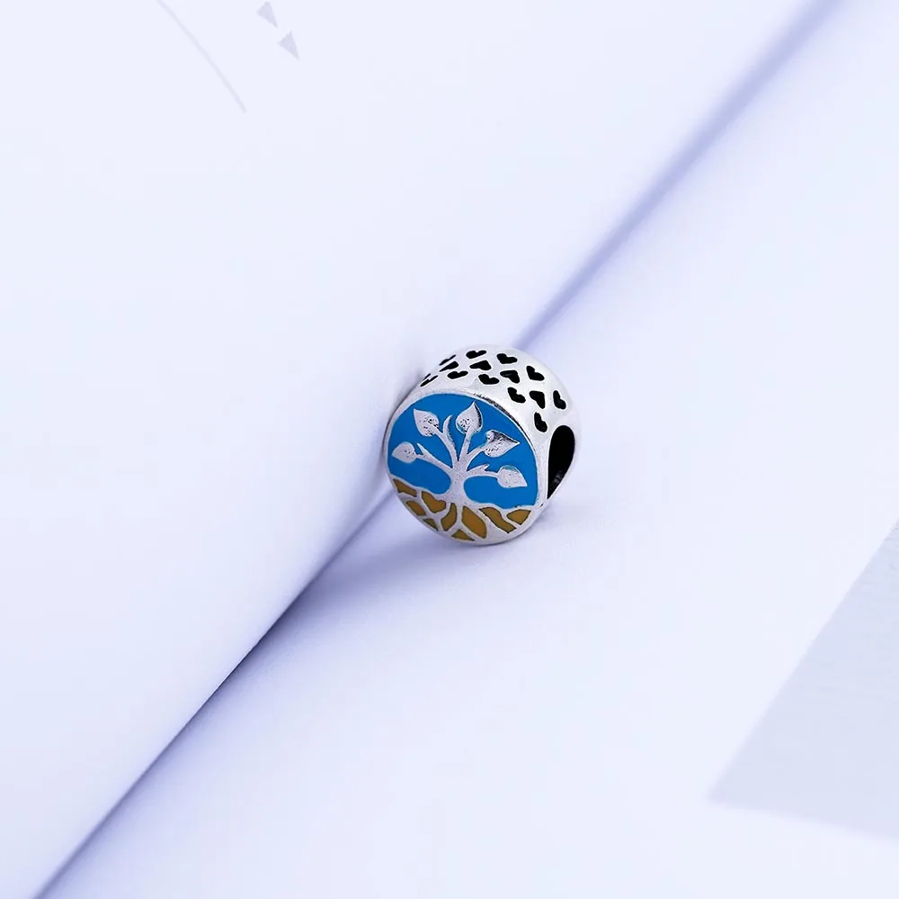 ZMZY свежий античный 925 пробы серебряный шарм из бисера Лето эмаль fit Pandora талисманы браслет для женщин подарок ювелирные изделия