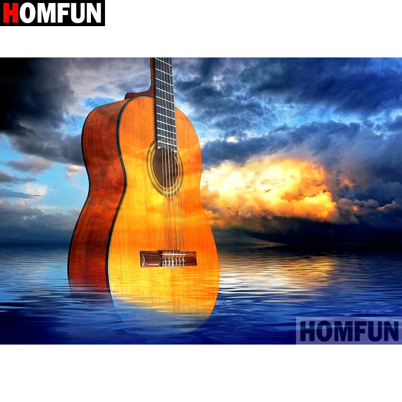 

Алмазная живопись HOMFUN «гитара», картина с полными квадратными/круглыми стразами 5D, вышивка крестиком, домашний декор, A09261