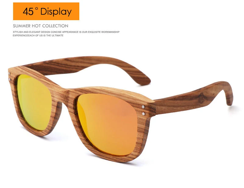 Vintage Women Round Wooden Sunglasses Polarized Mens Sun Glasses Brand Designer Zebra Wood