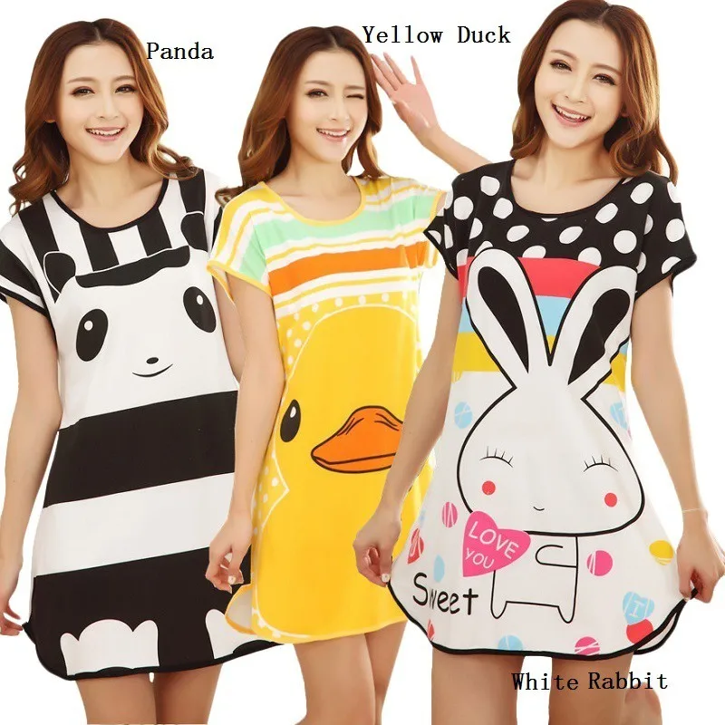 Женская пижама летняя одежда для сна ночная рубашка девочек цельнокроеное