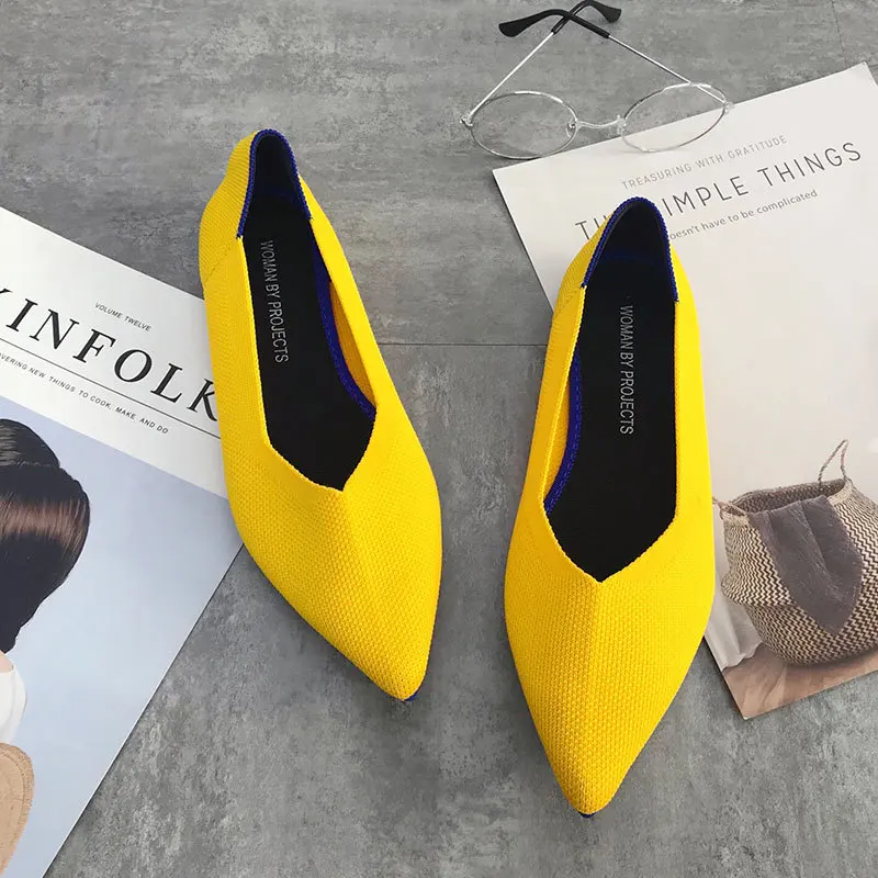 Женские Стрейчевые Трикотажные Смешанные Цветные мокасины дышащая удобная
