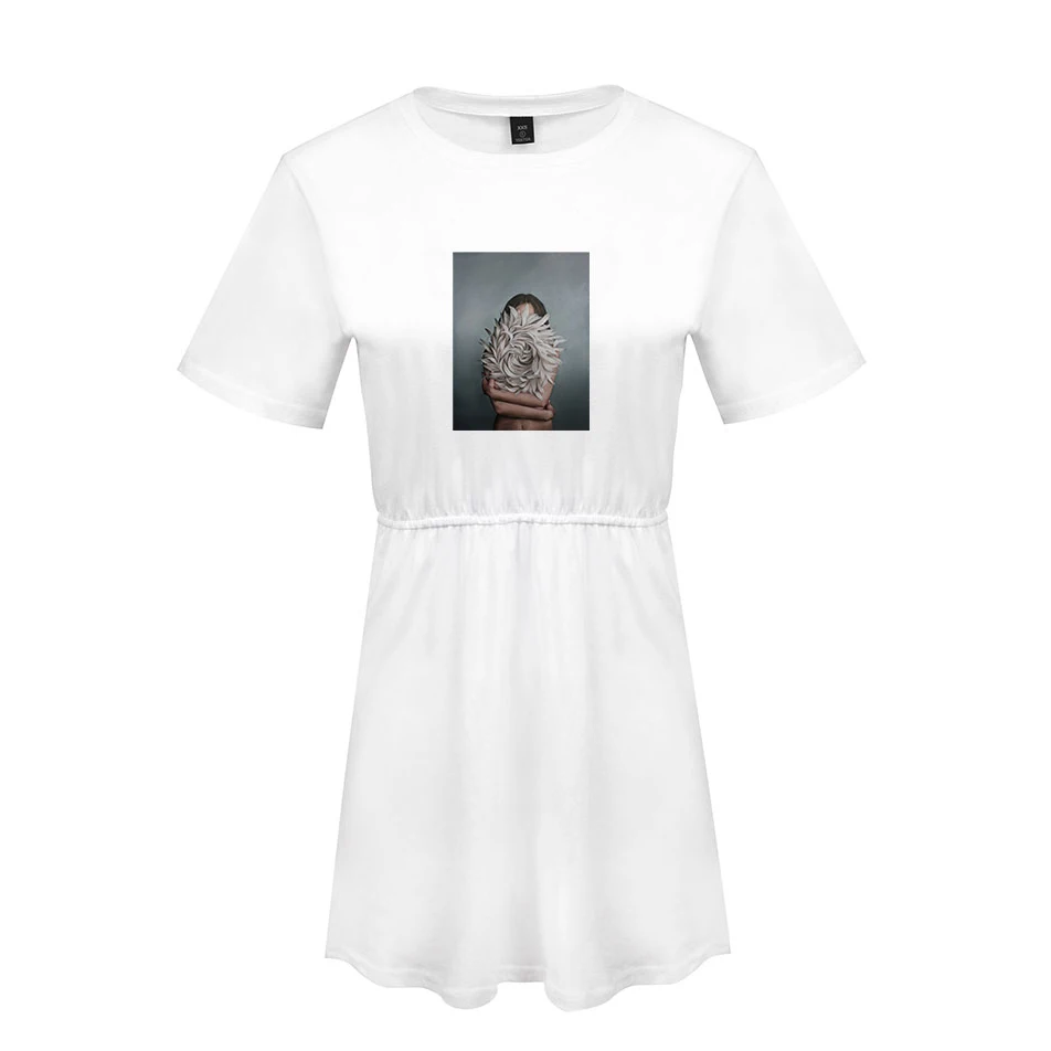 Aesthetic Beautiful Flower Women's Sexy Dress Summer 2019 Hot Soft Korean Pajamas Harajuku White Plus Size 4XL | Женская одежда
