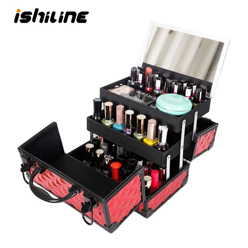 Профессиональная коробка для макияжа из алюминиевого сплава органайзер