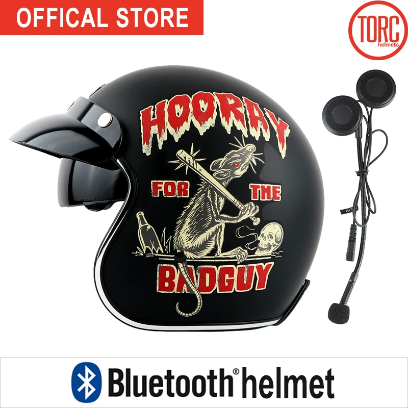 Bluetooth moto rcycle шлем винтажный с открытым лицом 3/4 шлем внутренний козырек moto cross jet Ретро мотоциклетный шлем T57