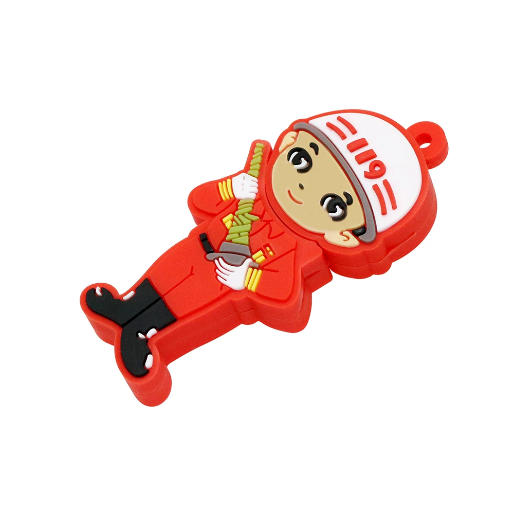 USB флеш-накопитель мультяшный пожарный 4 ГБ 8 16 32 64 128 милая карта памяти