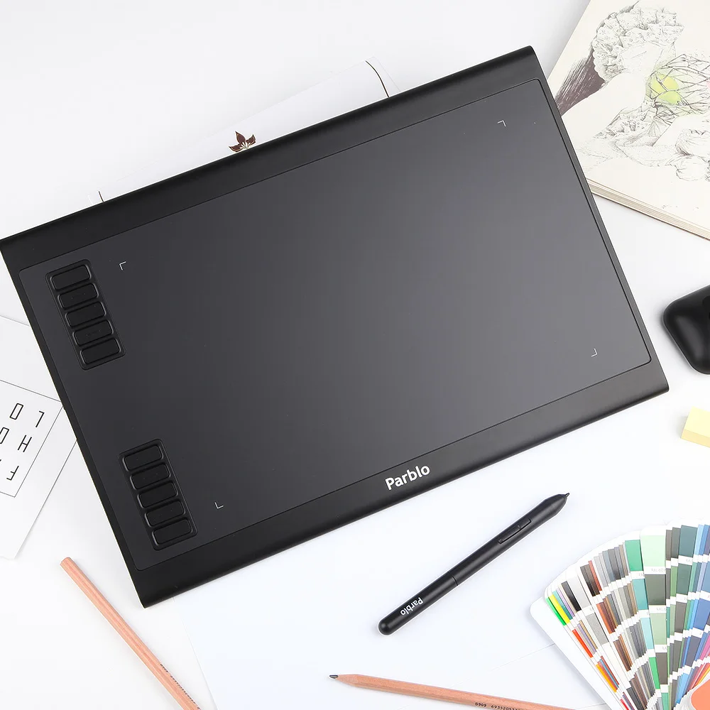 Цифровой графический планшет Parblo A610 Plus для рисования с ручкой 8192 уровня ручка без