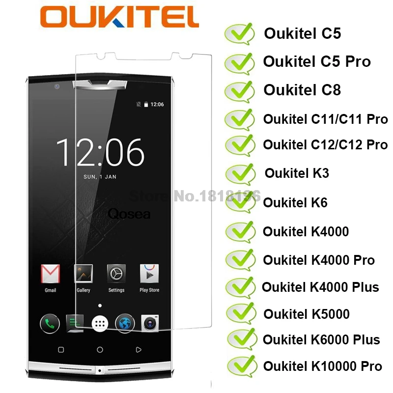Закаленное стекло для Oukitel C5 C12 C21 Pro Защитная пленка экрана WP6 K5000 K4000 K1000 K6000