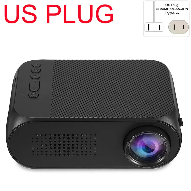 Black YG320 USplug Exquizon YG320 PK YG300 светодиодный lcd Портативный проектор 3,5 мм 320x240 HDMI USB Mini YG320 обновленный YG300 проектор домашний медиаплеер - Цвет: Black YG320 USplug