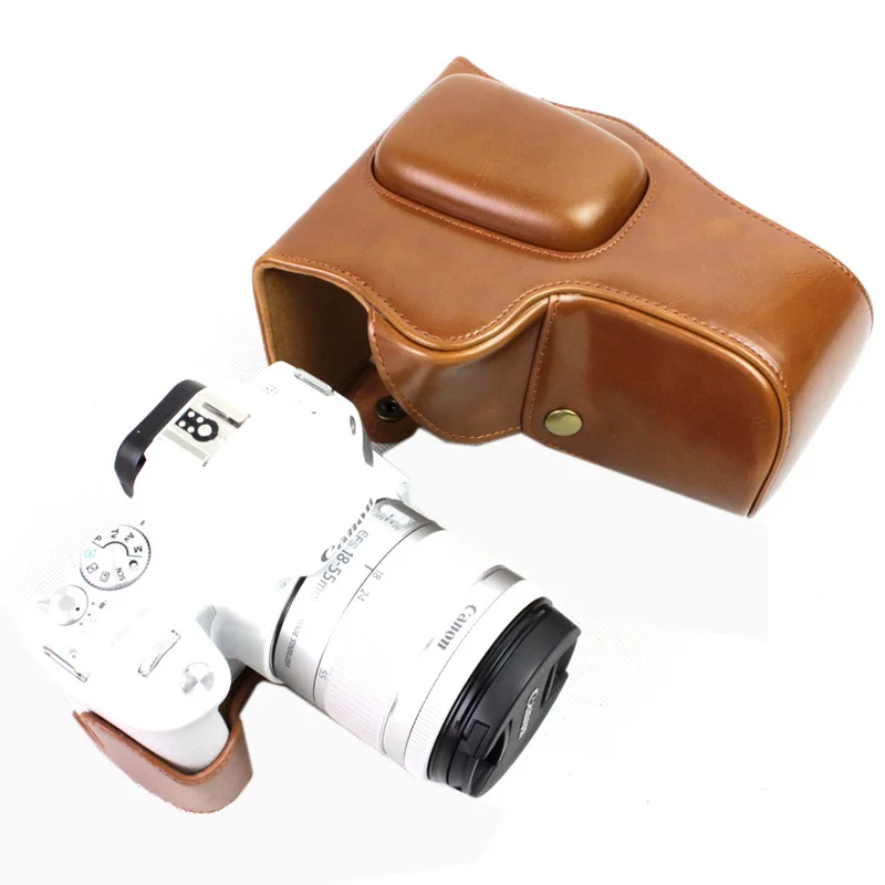 Чехол из искусственной кожи для камеры Canon EOS 200D 250D 200DII Kiss X9 X10 SL2 SL3 с 18 55 мм