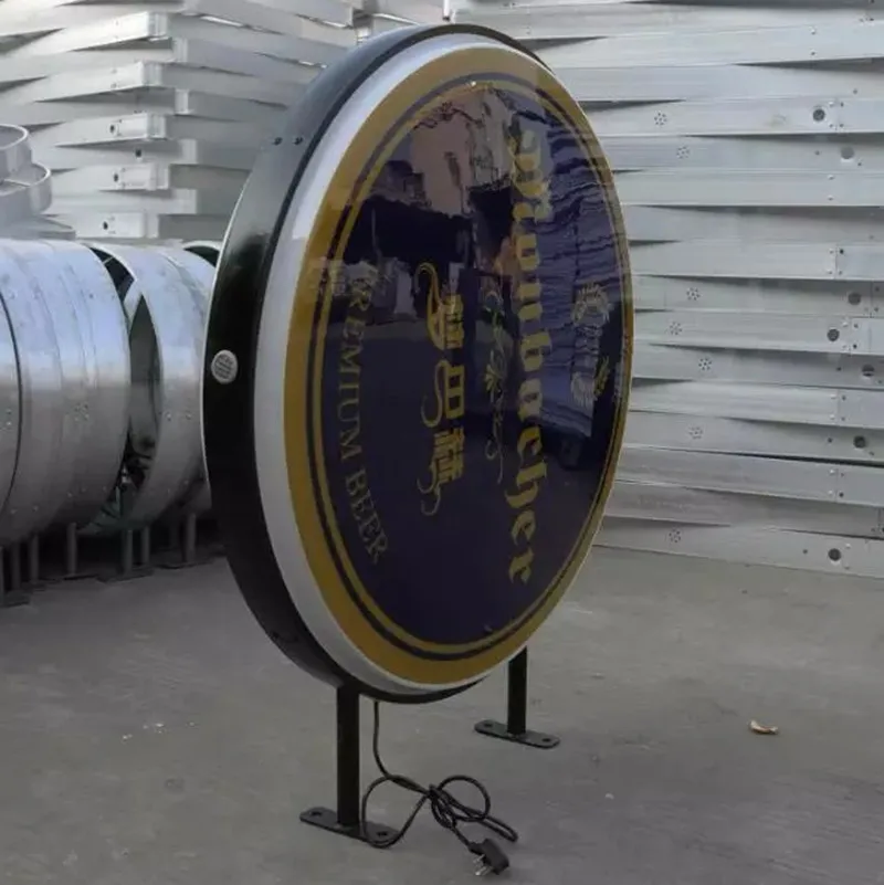 Черная алюминиевая рамка светодиодная подсветка круглая витрина для магазина