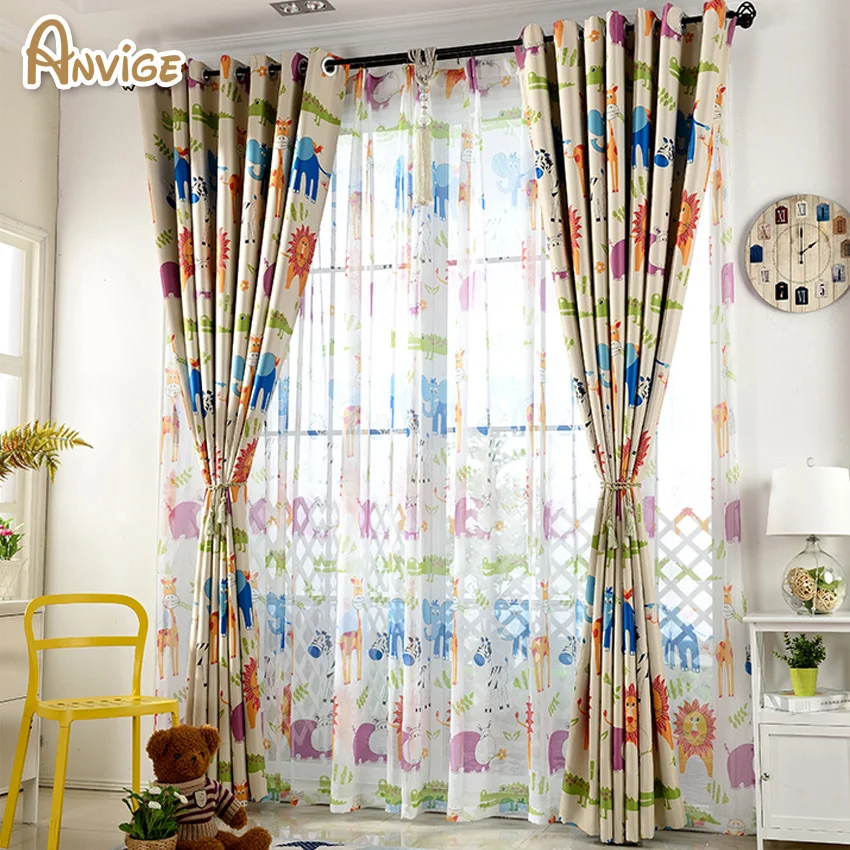 Customized Cartoon Blackout Curtain for Kids Bedroom Child Curtains Drape For Living Room | Дом и сад