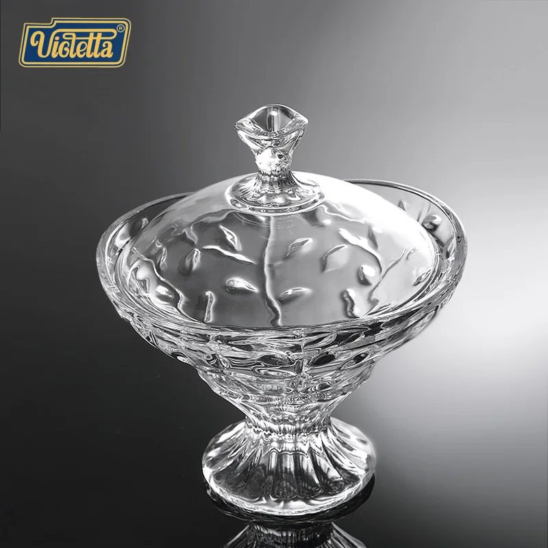 Хрустальное стекло compote Европейская мода креативное фруктовое блюдо с крышкой