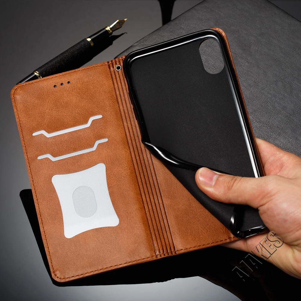 Магнитный Флип кожаный чехол-бумажник для Apple iPhone Xs Max X Xr 8 7 6 6s Plus Folio Cover функция