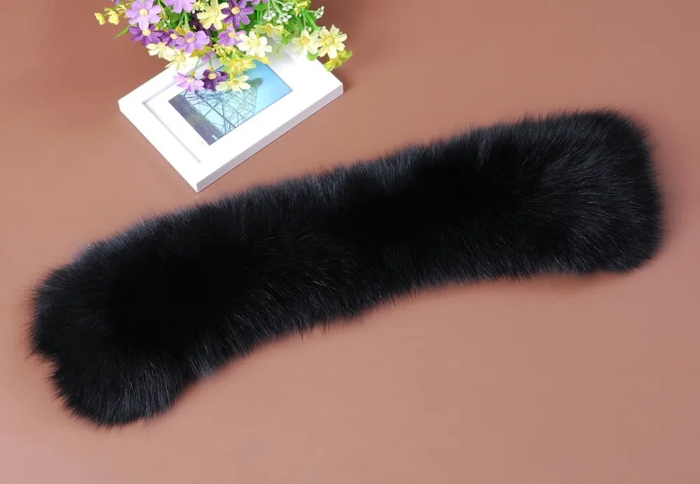 2015 Новый Женщины Подлинная Фокс Меховой Воротник Натуральный Мех Зимой Теплый