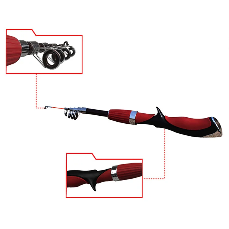 Телескопическое портативное углеродное спиннинговое удилище 1 4 м 130 г удочка для