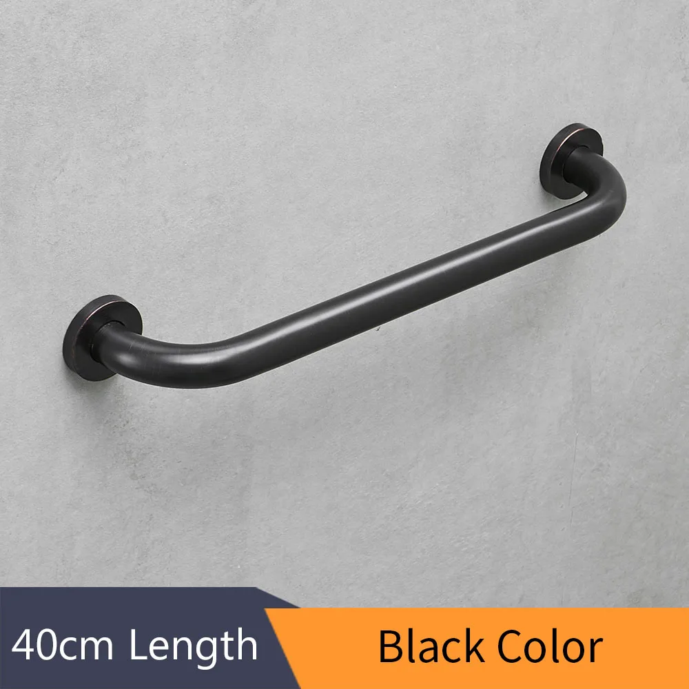 Black-40cm Поручень лестничных перил античная латунь настенный поручень для ванной ручкой Ванна поручень Туалет пожилых поручень безопасности дома WF-811530 - Цвет: Black-40cm
