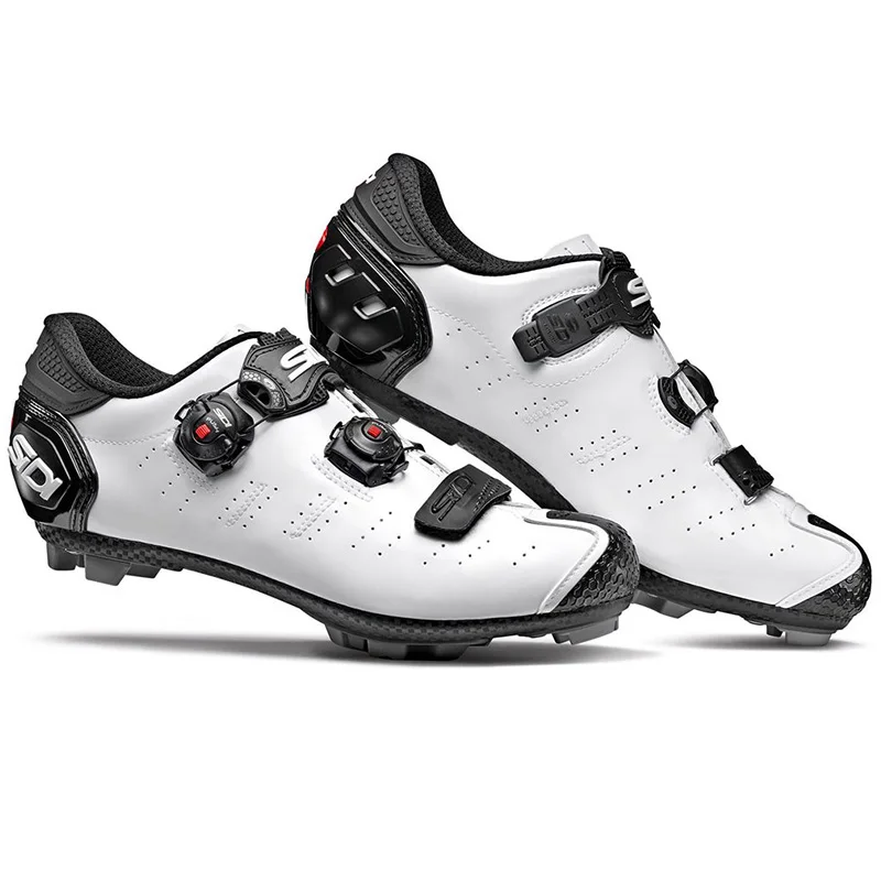 White-Black Sidi Dragon 5 SRS MTB обувь вентиляционная углеродная MTB обувь велосипедный замок обувь для велоспорта - Цвет: White-Black