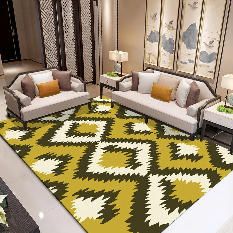 Ковер с геометрическим 3D принтом в скандинавском стиле большой размер