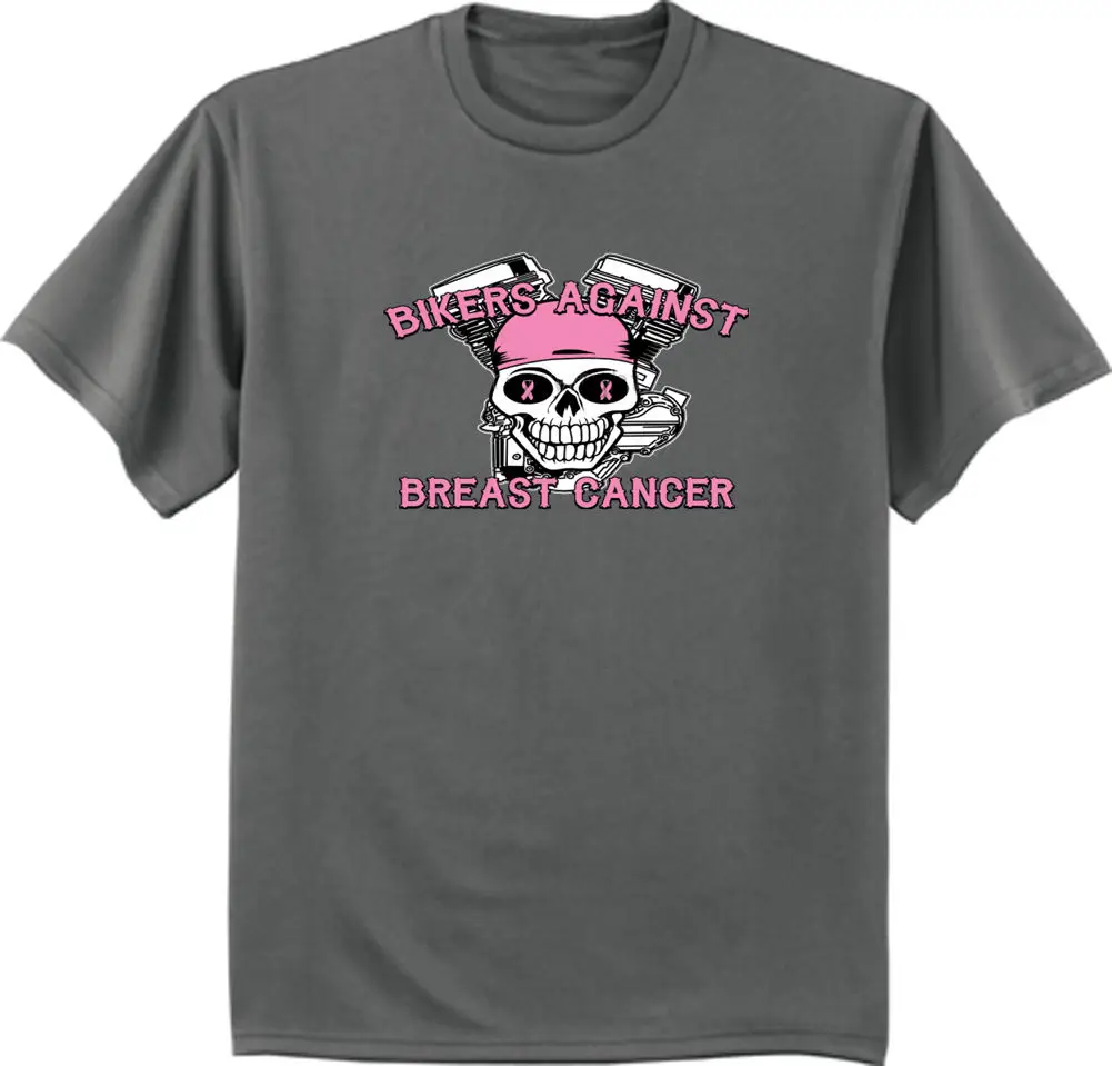 Футболка с надписью Bikers против рака груди футболка розовой лентой Мужская