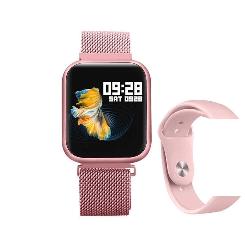 pink 2 Женская мода P70 plus P80 полностью умные часы с сенсорным экраном Ip68 Водонепроницаемые для Iphone мужские спортивные фитнес-трекер умные часы PK IWO - Цвет: pink 2