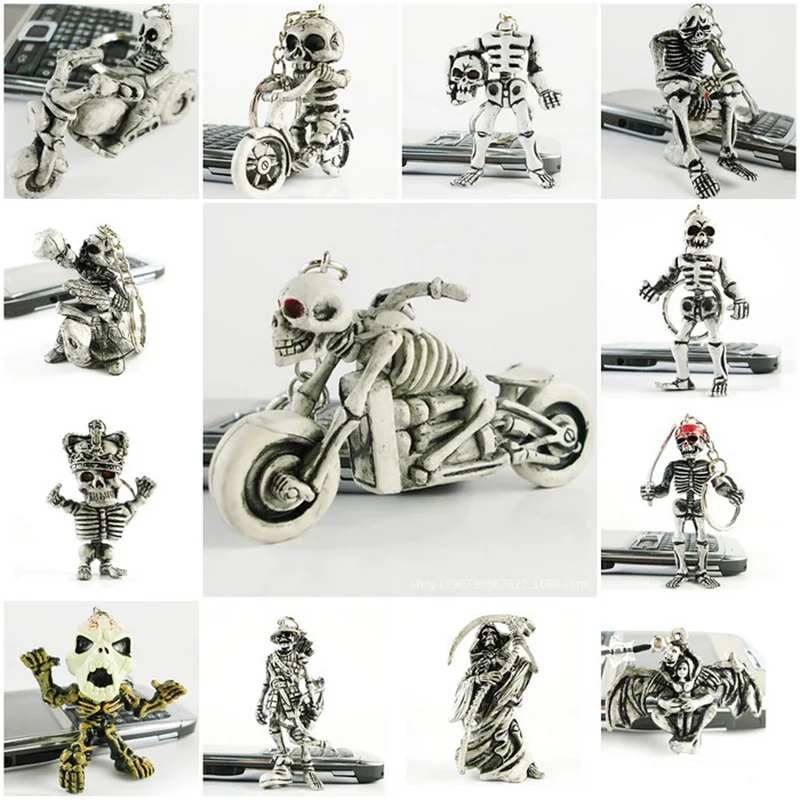 Самый новый брелок в виде черепа мотоцикла мужской брутальный резиновый для