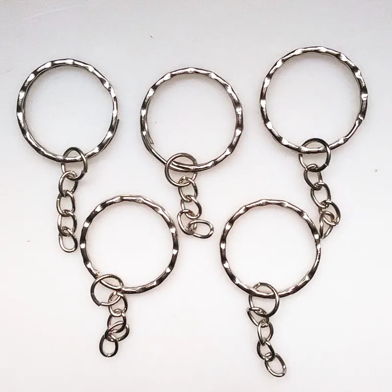 100 шт./упак. 2 5 см блестящие цепочка для ключей аксессуары серебряная сумочка